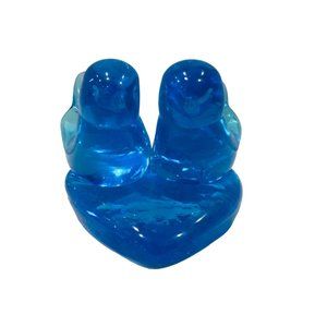 Bluebird of Happiness Leo Ward 1991 Birds on a Heart Blue Glass